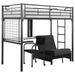 Jenner - Twin Futon Workstation Loft Bed - Black - Simple Home Plus