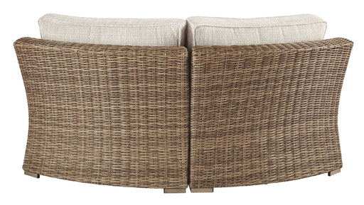 Beachcroft - Beige - Curved Corner Chair W/Cushion - Simple Home Plus