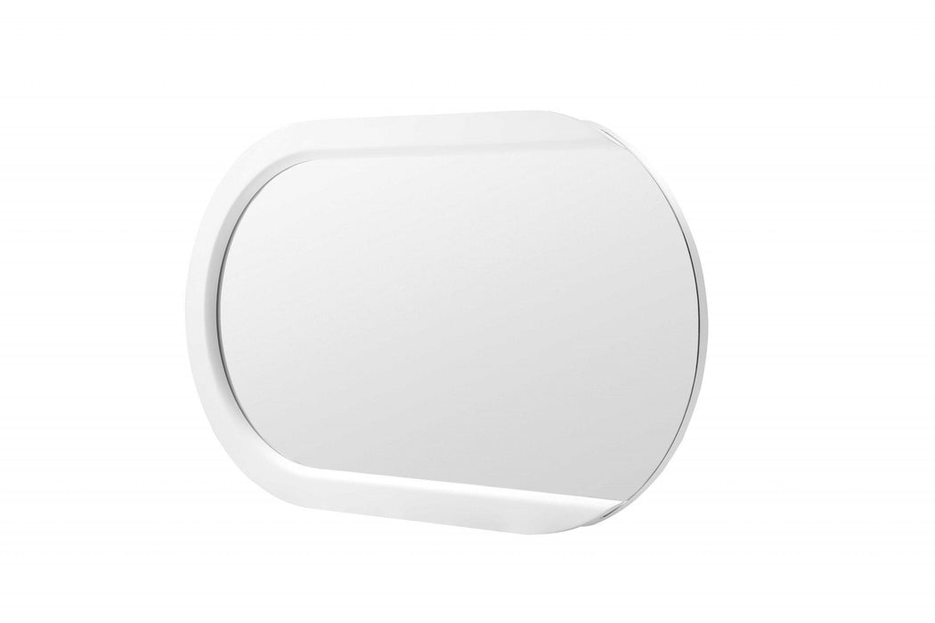 31" Oval Framed Accent Mirror - White