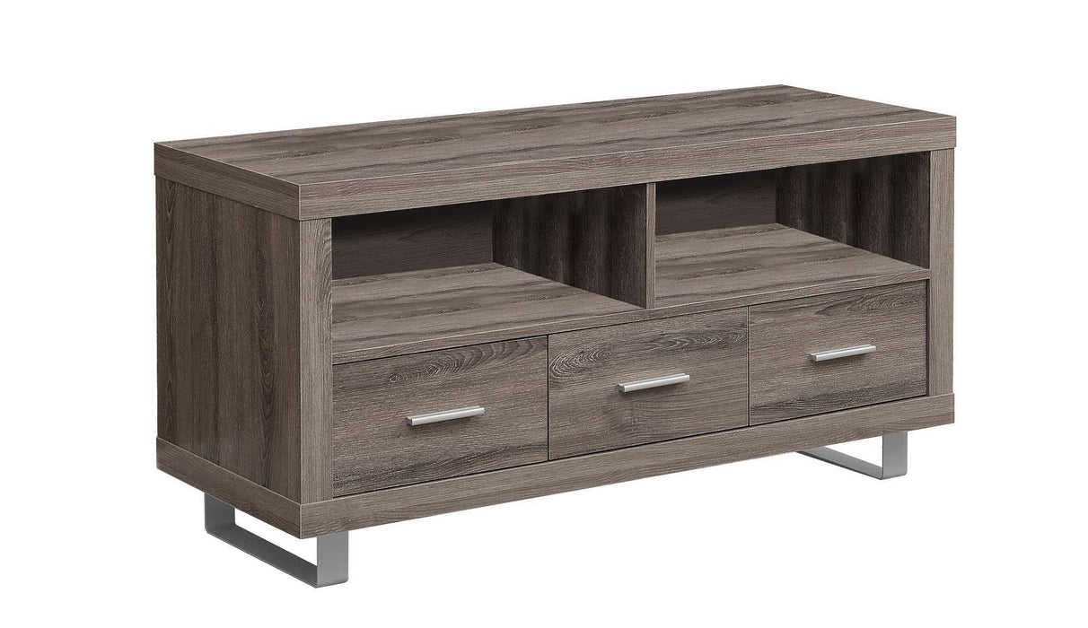 Taupe Cabinet Enclosed Storage TV Stand - Deep