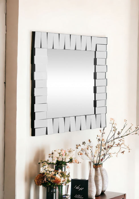 28" Square Glass Framed Accent Mirror - Clear