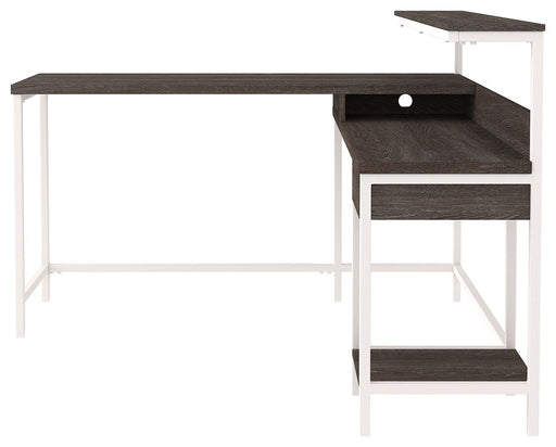 Dorrinson - White / Black / Gray - L-desk With Storage - Simple Home Plus