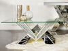 Taffeta - V-Shaped Coffee Table With Glass Top - Silver - Simple Home Plus