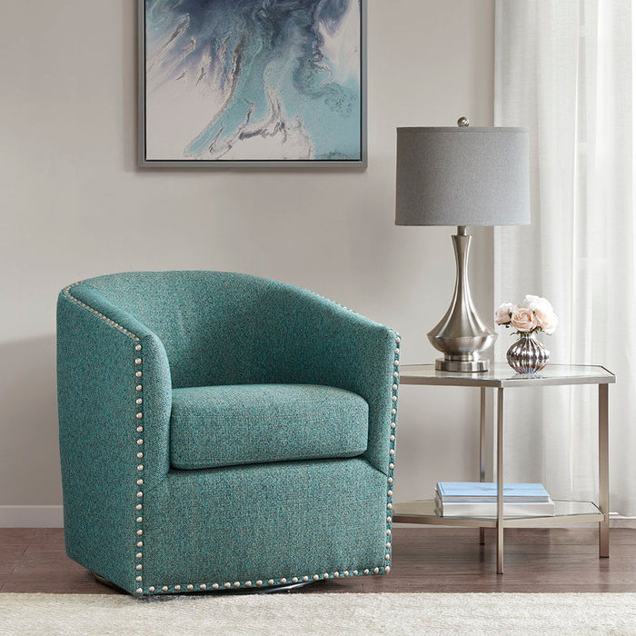 Tyler - Swivel Chair - Teal Multi