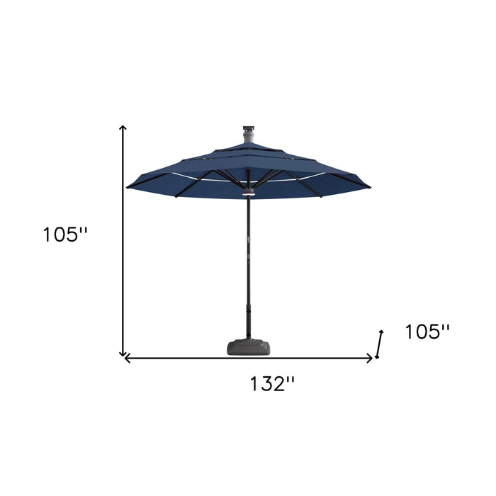 Sunbrella Octagonal Lighted Smart Market Patio Umbrella - Blue