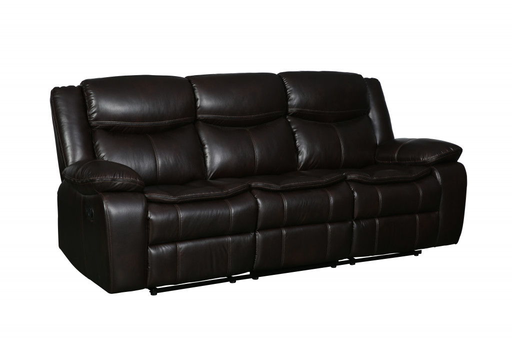 Italian Leather Sofa - Brown / Black