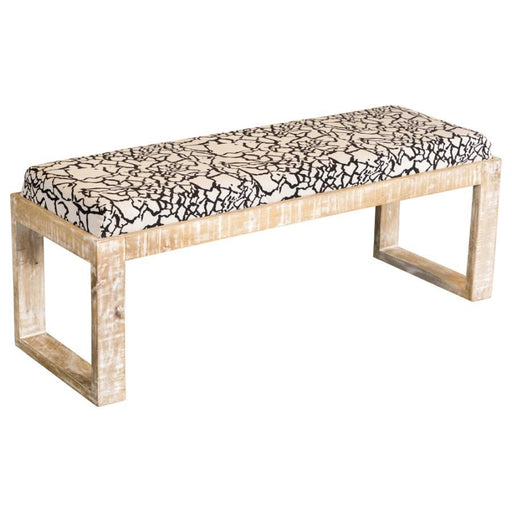Aiden - Sled Leg Upholstered Accent Bench - Black And White - Simple Home Plus