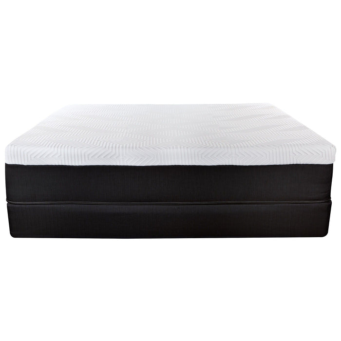 14" Twin Long Lux Memory Foam And Wrapped Coil Mattress - White / Black