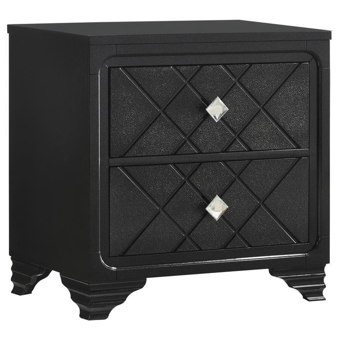 Penelope - 2-Drawer Nightstand - Black - Simple Home Plus