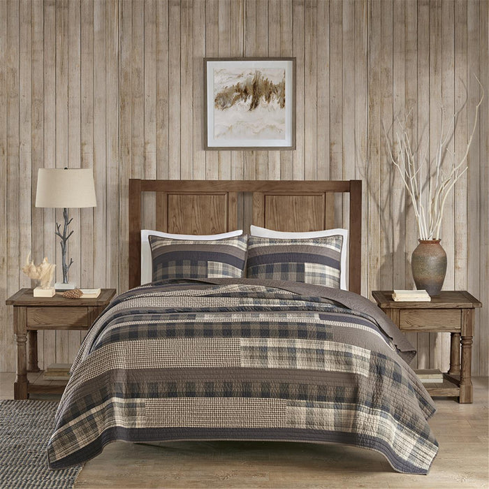 Winter Plains - King Oversized Quilt Mini Set - Taupe