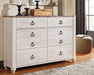 Willowton - Dresser, Mirror - Simple Home Plus