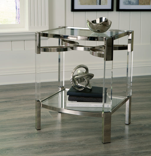 Chaseton - Clear / Silver Finish - Accent Table - Simple Home Plus