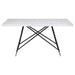 Gabrielle - Rectangular Marble Top Dining Table - White And Black - Simple Home Plus