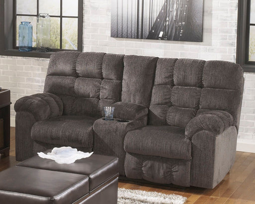 Acieona - Slate - Dbl Rec Loveseat W/Console - Simple Home Plus