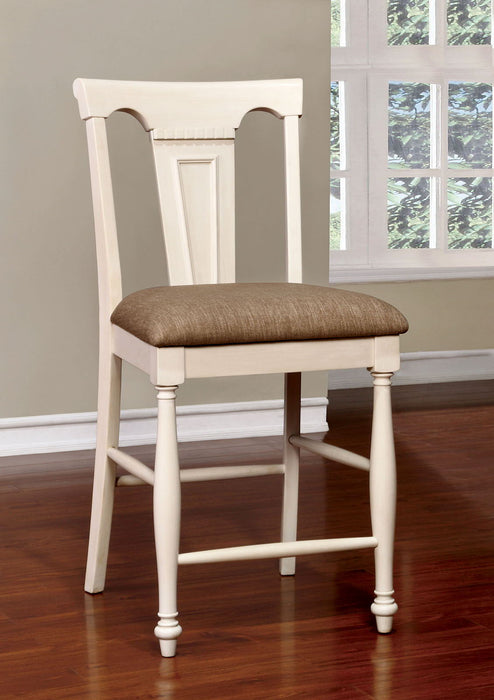 Sabrina - Counter Height Chair (Set of 2) - Off-White / Tan - Simple Home Plus