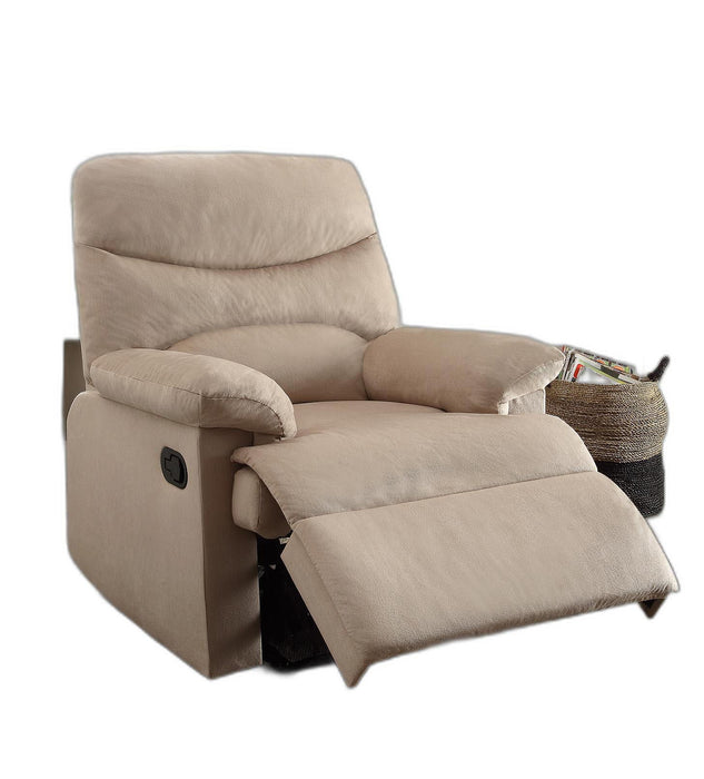 Recliner, Woven Fabric Woven Fabric, Wood (Solid Light Brown Woven Fabric - Light Brown