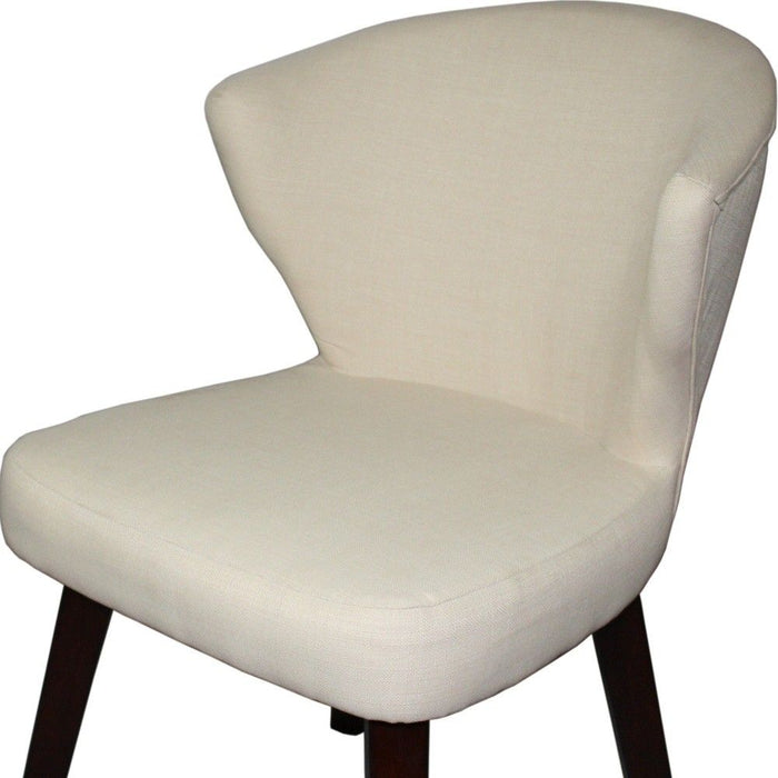 Wooden Curve Back Dining Or Accent Chair - Cream / Black