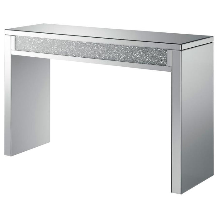 Gillian - Rectangular Sofa Table - Silver And Clear Mirror - Simple Home Plus