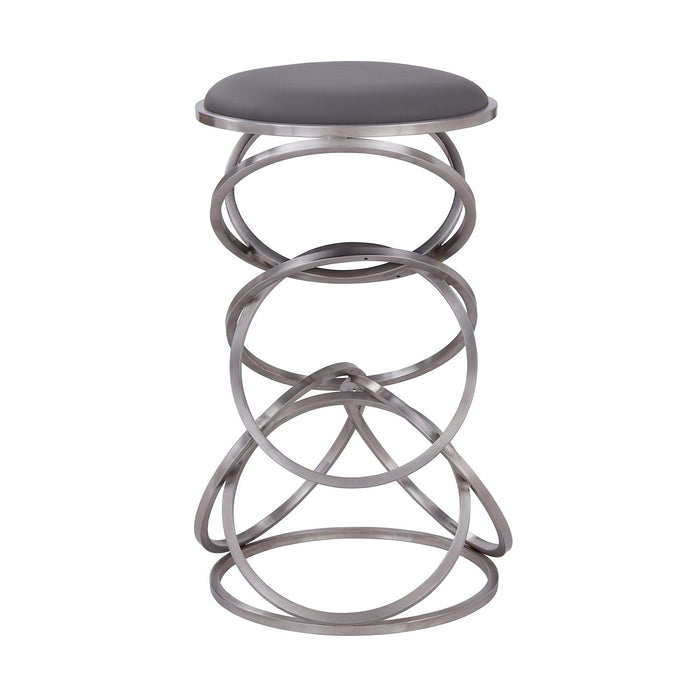 Backless Bar Height Bar Chair - Gray / Silver