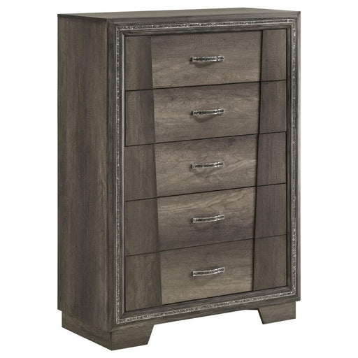 Janine - 5-Drawer Chest - Gray - Simple Home Plus