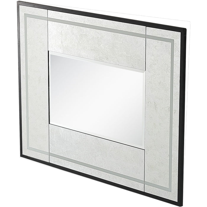 32" Wood Framed Accent Mirror - Silver