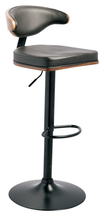 Bellatier - Brown / Black - Tall Uph Swivel Barstool - Simple Home Plus