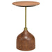 Colima - Round Wood Top Side Table - Peach - Simple Home Plus