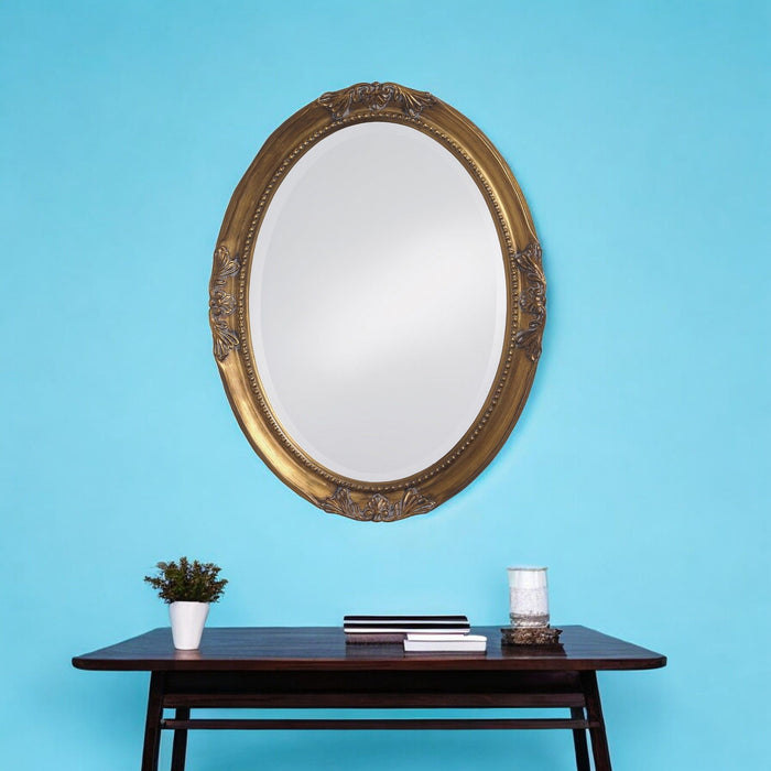 33" Oval Framed Accent Mirror - Gold