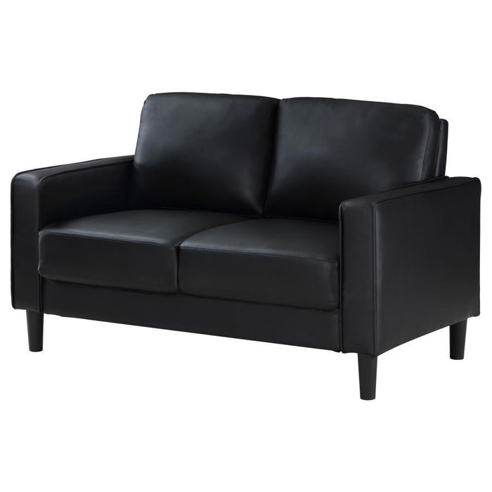 Ruth - Upholstered Track Arm Faux Leather Loveseat