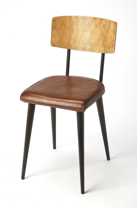 PU Leather Side Chair - Brown