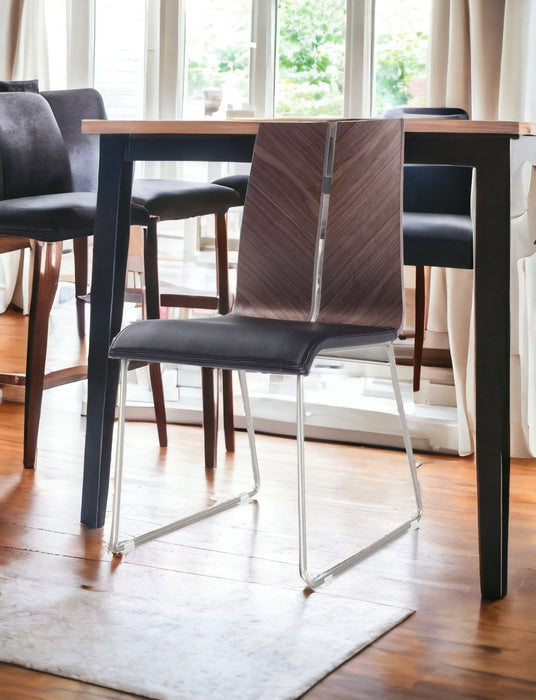 Upholstered Dining Side Chairs (Set of 2) - Black / Silver