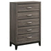 Watson - 5-Drawer Chest - Gray Oak And Black - Simple Home Plus