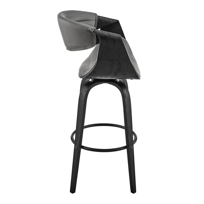 37" Swivel Counter Height Bar Chair - Gray / Black