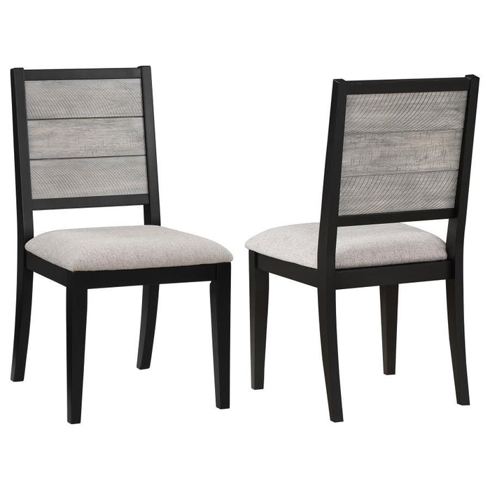 Elodie - Upholstered Padded Seat Dining Side Chair (Set of 2) - Dove Gray And Black - Simple Home Plus