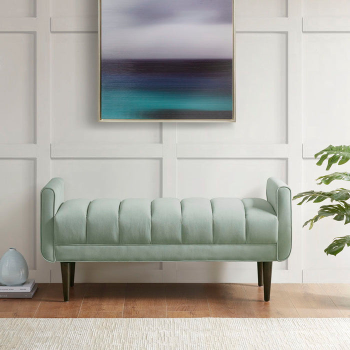 Linea - Upholstered Modern Accent Bench - Seafoam