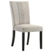 Malia - Upholstered Solid Back Dining Side Chair (Set of 2) - Beige And Black - Simple Home Plus