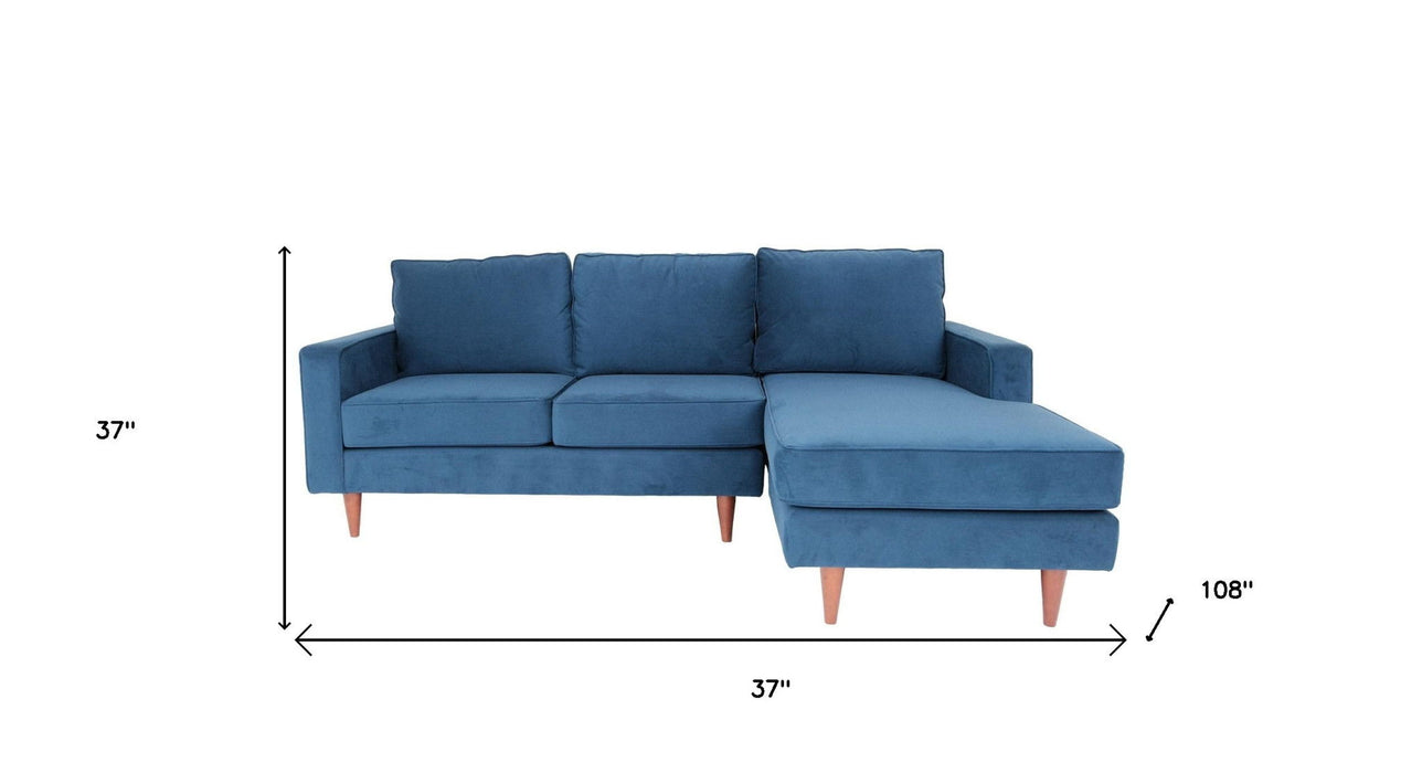 Polyester Blend L Shaped Two Piece Corner Sectional - Navy Blue