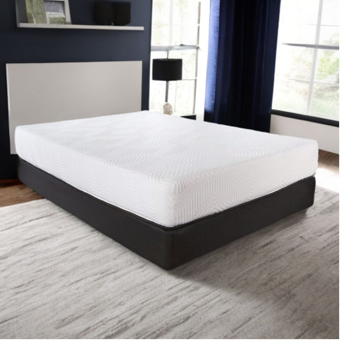 10.5" Twin Hybrid Lux Memory Foam And Wrapped Coil Mattress - White / Black