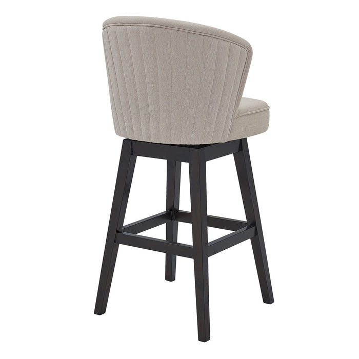 Swivel Low Back Bar Height Bar Chair - Tan / Espresso