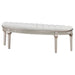 Evangeline - Upholstered Demilune Bench - Ivory And Silver Oak - Simple Home Plus