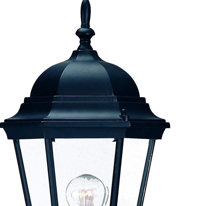 Domed Glass Lantern Wall Light - Matte Black