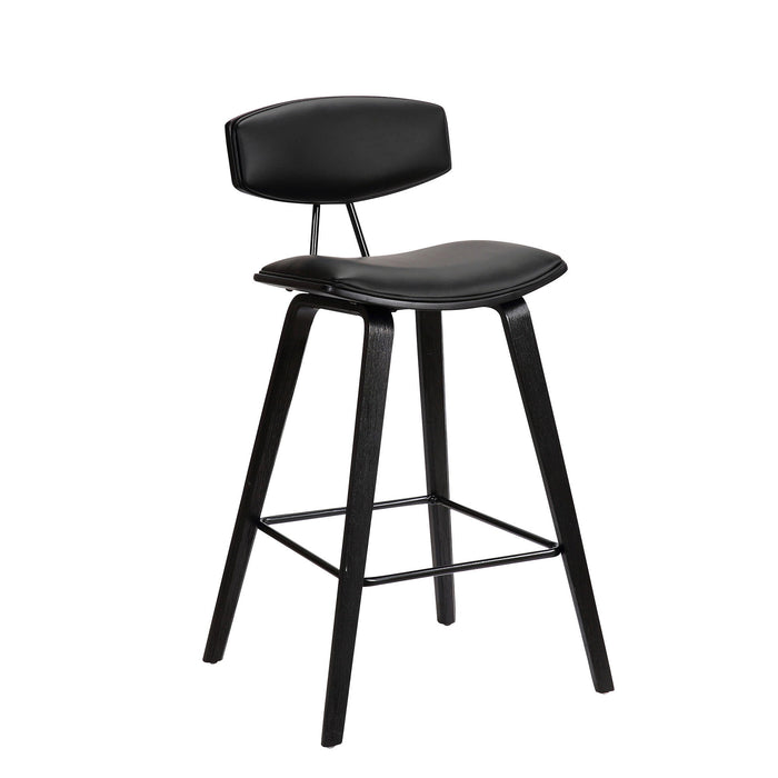 Iron Low Back Counter Height Bar Chair - Black