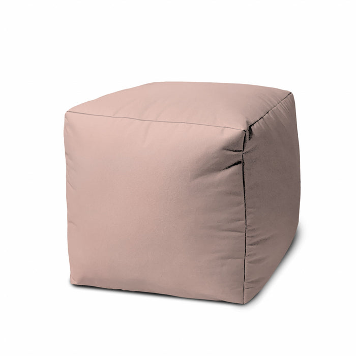 Canvas, Cube Outdoor Pouf Ottoman - Pale Pink