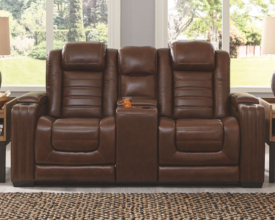 Backtrack - Chocolate - Pwr Rec Loveseat/Con/Adj Hdrst - Simple Home Plus