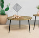 Pilar - Round Solid Wood Top Coffee Table - Natural And Black - Simple Home Plus