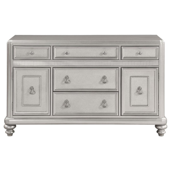 Bling Game - 5-Drawer Dining Server - Metallic Platinum - Simple Home Plus