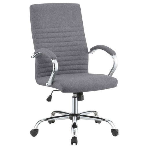 Abisko - Upholstered Office Chair With Casters - Gray And Chrome - Simple Home Plus