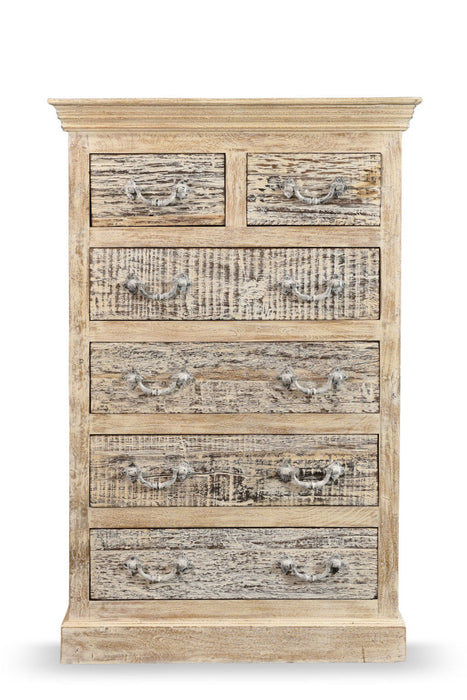 Solid Six Drawer Chest - White