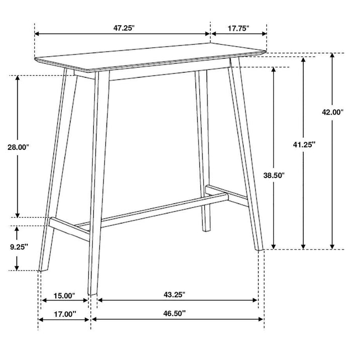 Finnick - Rectangular Bar Table - Walnut - Simple Home Plus