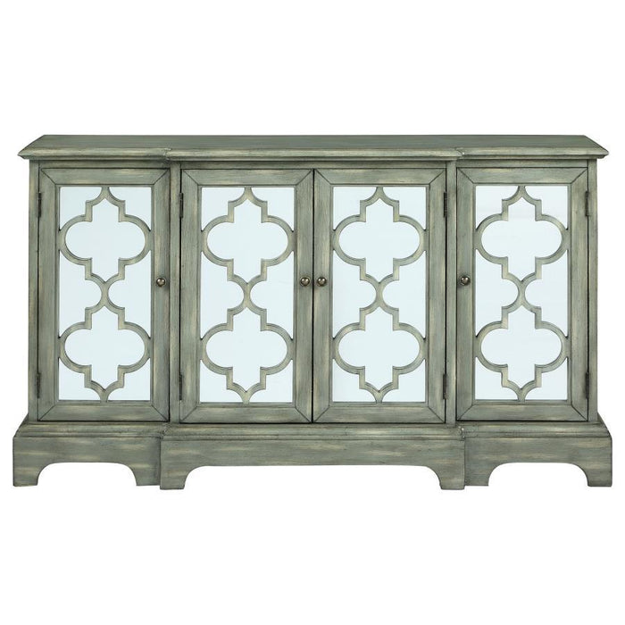 Erigeron - 4-Door Accent Cabinet - Gray - Simple Home Plus